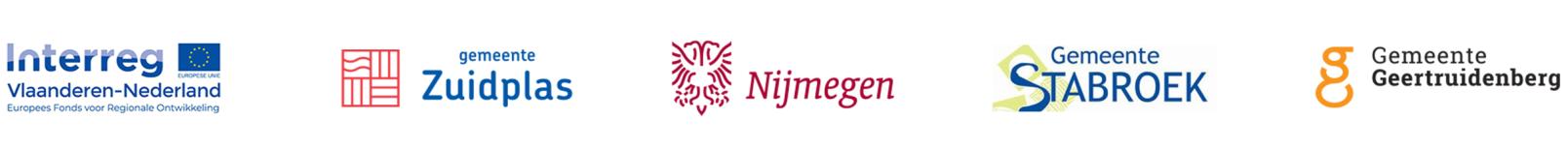 logo Interreg VlaNed, gemeente Zuidplas, gemeente Nijmegen, gemeente Stabroek, gemeente Geertruidenberg